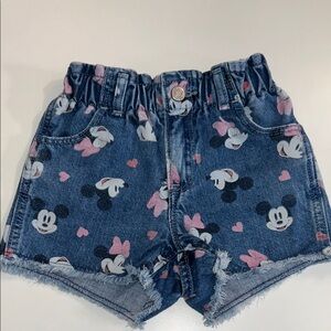 Gap Disney Minnie Mouse + Mickey Mouse Girl Denim Jean Shorts Size 5